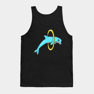 cute dolphin design whale fish animal welfare dolphin Tank Top